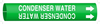 Brady B-915 White on Green Plastic Strap-On Pipe Marker - 3 1/2 in Character Height - Printed Msg = CONDENSER WATER with Right Arrow - 4039-H - 754476-40415 - R. S. Hughes Company, Inc.