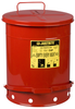 Justrite Red Steel 14 gal Safety Can - 20 1/4 in Height - 16 1/16 in Overall Diameter - 09500 - 09500 - R. S. Hughes Company, Inc.