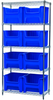 Akro-Mils Stak-N-Store 2000 lb Adjustable Blue Chrome Steel Open Adjustable Fixed Shelving System - 8 Bins - 2000 lb Total Capacity - AWS183613018 BLUE - AWS183613018 BLUE - R. S. Hughes Company, Inc.