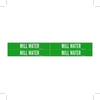 Brady B-946 White on Green Vinyl Self-Adhesive Pipe Marker - 1 1/8 in Height - 3/4 in Character Height - 7 in Length - Printed Msg = MILL WATER - 7193-4 - 754476-92080 - R. S. Hughes Company, Inc.
