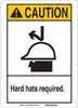Brady B-555 Aluminum Rectangle White Personal Protection Equipment (PPE) Sign - 10 in Width x 14 in Height - TEXT: CAUTION - 48978 - 754476-48978 - R. S. Hughes Company, Inc.
