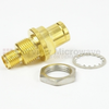 Push-On 3.5mm Male (plug) to 3.5mm Female (Jack) Bulkhead Adapter, Gold Plated Beryllium Body, 1.2 VSWR - SM3323 - Fairview Microwave Inc.