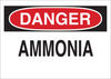 Brady B-555 Aluminum Rectangle White Chemical, Biohazard, Hazardous & Flammable Material Sign - 14 in Width x 10 in Height - TEXT: DANGER AMMONIA - 40864 - 754476-40864 - R. S. Hughes Company, Inc.