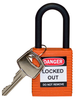Orange Nylon Shackle Safety Padlock - 123328 - Brady Corporation