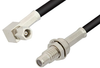 SMC Plug Right Angle to SMC Jack Bulkhead Cable 48 Inch Length Using PE-B100 Coax - PE34486LF-48 - Pasternack