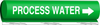 Brady B-689 White on Green Polyester Wrap-Around Pipe Marker - 1 1/4 in Character Height - Printed Msg = PROCESS WATER with Right Arrow - 5747-II - 754476-92591 - R. S. Hughes Company, Inc.