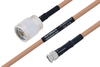 MIL-DTL-17 N Male to SMA Male Cable 18 Inch Length Using M17/128-RG400 Coax - PE3M0070-18 - Pasternack