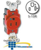 Leviton Back and Side Wired Single Receptacle -- 8210 - Image