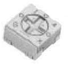 Res Cermet Trimmer 200 Ohm 20% 0.25W(1/4W) 1(Elec)/1(Mech)Turn 2.2mm (3.6 X 3.6 X 2mm) J-Hook SMD T/R -- 535-PVG3A201C01R00 - Image