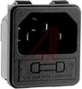 Inlet, Power; Snap In Mount; 250 VDC; 10 A; 100 Megohms @ 500 VDC; Nylon - 70133364 - Allied Electronics, Inc.
