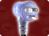 NEMA 5-15P HG DOWN ANGLE CLEAR to ROJ HOME // Power Cords // Hospital Grade Power Cords // Clear Plugs And Connectors -- 0288.096 - Image