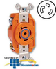 Leviton 30 Amp Flush Mtg Locking V-0-MAX Receptacle.. -- 2610-IG - Image
