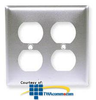Hubbell 2-Gang Duplex Satin Stainless WallPlate - SS82 - TelephoneStuff.com