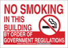 Brady B-555 Aluminum Rectangle White Smoking Not Permitted Sign - 14 in Width x 10 in Height - 128037 - 754473-76781 - R. S. Hughes Company, Inc.