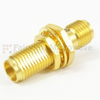 2.92mm Female (Jack) to 2.92mm Female (Jack) Bulkhead Adapter, Gold Plated Stainless Steel Body, 1.25 VSWR -- SM3226 - Image