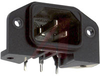 Inlet, Power; PCB Mount; 250 VAC; 12-15A; Nylon; Black - 70133351 - Allied Electronics, Inc.