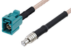 Water Blue FAKRA Jack to MCX Plug Cable 60 Inch Length Using RG316 Coax with HeatShrink - PE3W04376/HS-60 - Pasternack