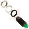 Indicator, LED; Green; 40 mcd; 3/8 in.;5 V; 20 mA; Panel Mount; 1.223 in. - 70082161 - Allied Electronics, Inc.