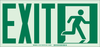 Brady Bradyglo B-552 Aluminum Rectangle White Exit Sign - 14 in Width x 5 in Height - Glow in the Dark - 81922 - 754473-81922 - R. S. Hughes Company, Inc.