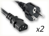 CEE 7/7 EURO SCHUKO to IEC-60320-C13 x 2 HOME // Power Cords // International Power Cords // Europe Power Cords -- 8703.096 - Image