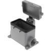 Insulated, Rectangular Base with cover, Surface mount, size 57.27, 4 Pegs, 2 Side PG16 cable entries - CMP-03CS2 - Mencom Corporation