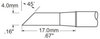 Metcal Smartheat Soldering Tip PHT-754497 - Hoof Tip - 0.67 in Tip Length - 0.16 in Tip Width - PHT-754497 - R. S. Hughes Company, Inc.