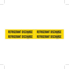Brady B-946 Black on Yellow Vinyl Self-Adhesive Pipe Marker - 1 1/8 in Height - 3/4 in Character Height - 7 in Length - Printed Msg = REFRIGERANT DISCHARGE - 7234-4 - 754476-92048 - R. S. Hughes Company, Inc.