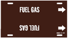 Brady B-915 White on Brown Plastic Strap-On Pipe Marker - 3 1/2 in Character Height - Printed Msg = FUEL GAS - 4321-H - 754473-67218 - R. S. Hughes Company, Inc.