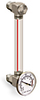 Nylon Liquid Level Gage with Dial Thermometer, 6” Centerline, 3/8