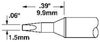 OKi STTC-038, 30° Chisel Solder Tip 1.5 mm x 9.9 mm - STTC-038 - Ellsworth Adhesives