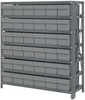 Open Shelving, 7Shelves, 36Bins, Grey; Shelving Unit Type Quantum Storage - 44AC8940 - Newark, An Avnet Company