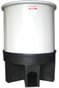250 Gallon Cylindrical Cone Bottom Open Top Tank w/ Poly Stand - TC4257AP - Plastic-Mart