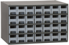 Akro-Mils 19 Gray Powder Coated Steel 24 ga Stackable Heavy Duty Versatile Cabinet - 11 in Overall Length - 17 in Width - 11 in Height - 28 Drawer - Non-Lockable - 19228 GREY - 19228 GREY - R. S. Hughes Company, Inc.