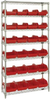 Open Wire Shelving, 7Shelves, 24Bin, Red; Shelving Unit Type Quantum Storage - 44AC8622 - Newark, An Avnet Company