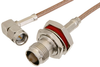 SMA Male Right Angle to TNC Female Bulkhead Cable 60 Inch Length Using RG316 Coax - PE33073-60 - Pasternack