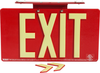 Brady Bradyglo B-401 Plastic Rectangle Red Exit Sign - 17 1/4 in Width x 9 1/2 in Height - Glow in the Dark - TEXT: EXIT - 145483 - 754473-54308 - R. S. Hughes Company, Inc.
