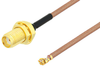 SMA Female Bulkhead to UMCX 2.5 Plug Cable 12 Inch Length Using RG178-DS Coax, RoHS - PE3CA1004-12 - Pasternack