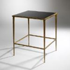 Gilt & Black Glass Table - FTA24/BK - Vaughan Designs, Inc.