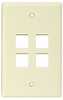 QUICKPORT 4 PORT WALL PLATE LIGHT ALMOND - LE-41080-4TP - MilesTek Corporation