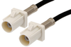 White FAKRA Plug to FAKRA Plug Cable 24 Inch Length Using PE-C100-LSZH Coax - PE38747B-24 - Pasternack