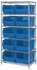Open Wire Shelving, 6Shelves, 10Bin, Blu; Shelving Unit Type Quantum Storage - 44AC8235 - Newark, An Avnet Company
