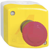 Switch, ONE HOLE YELLOW ENCLOSURE, RED MUSHROOM TURN RELEASE, 1 NC - 70007391 - Allied Electronics, Inc.