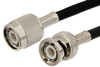 TNC Male to BNC Male Cable 12 Inch Length Using PE-C195 Coax - PE37885-12 - Pasternack