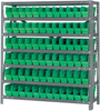 Open Shelving, 7Shelves, 72Bins, Green; Shelving Unit Type Quantum Storage - 44AC8742 - Newark, An Avnet Company