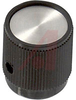 Knob; ABS; Round Skirted; Black; 1/4 in.; 0.700 in.; Gloss - 70206980 - Allied Electronics, Inc.