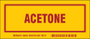 Brady B-302 Red on Yellow Rectangle Polyester Hazardous Material Label - 7 in Width - 3 in Height - Printed Text = ACETONE - 60243 - 754476-60243 - R. S. Hughes Company, Inc.