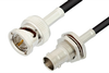 75 Ohm BNC Male to 75 Ohm BNC Female Bulkhead Cable 60 Inch Length Using 75 Ohm PE-B150 Coax - PE33425LF-60 - Pasternack