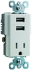 Usb Charger W/ Receptacle, 5V/125V, 2.1A/15A, White; Product Range Legrand Pass & Seymour - 46W2377 - Newark, An Avnet Company
