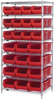 Open Wire Shelving, 8Shelves, 24Bin, Red; Shelving Unit Type Quantum Storage - 44AC8548 - Newark, An Avnet Company