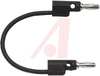Patch Cord, Stack-Up Banana Plug Each End, 8 Inch, Black - 70197072 - Allied Electronics, Inc.
